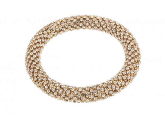 Gold Crystal 10mm Bangle Bracelet