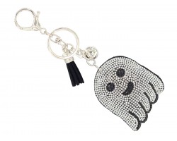 White Crystal Ghost Puffy Keychain
