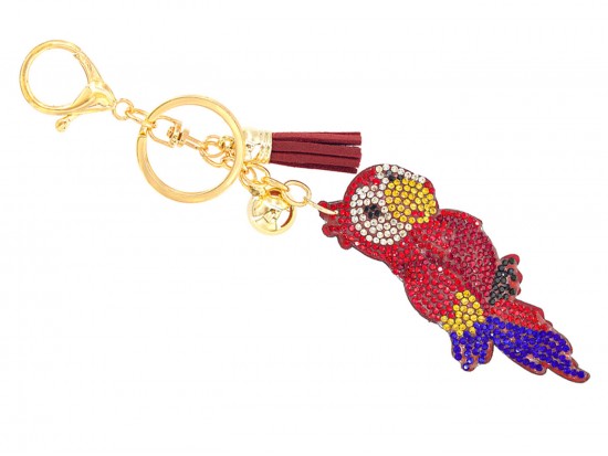 Multi Crystal Parrot Puffy Keychain. Multi Crystal Parrot Puffy Keychain.