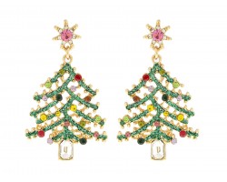 XMAS Crystal Tree Dangle Post Earrings