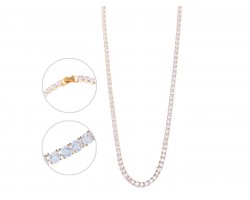 Gold Crystal 6mm Tennis Necklace