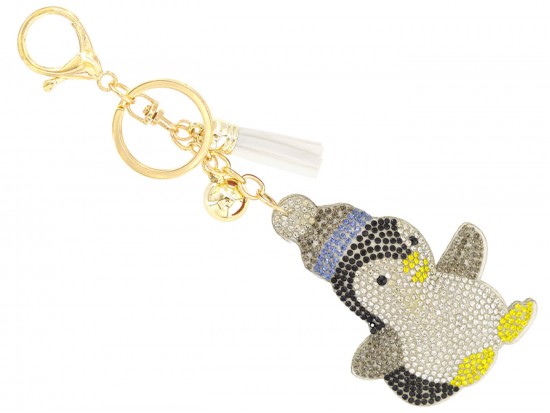Crystal Penguin Cap Puffy Keychain Crystal Penguin Cap Puffy Keychain