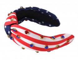 USA Flag Theme Jewel Knot Headband