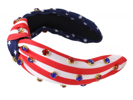 USA Flag Theme Jewel Knot Headband