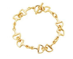 Gold Horse Bit Chain Link Bracelet