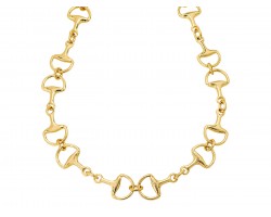 Gold Horse Bit Chain Link Necklace