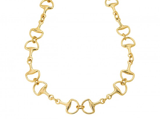 Gold Horse Bit Chain Link Necklace