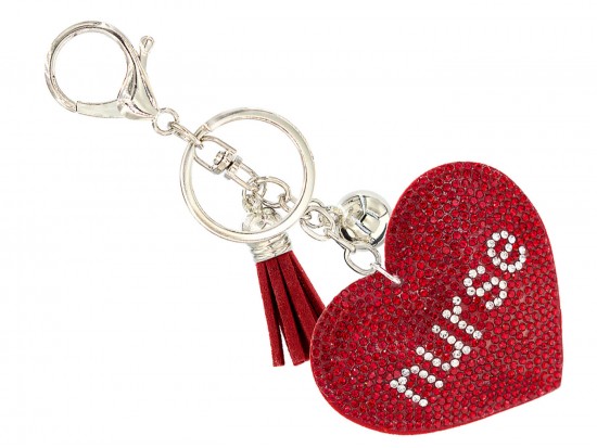 Red Crystal Heart Love Nurse Puffy Keychain Red Crystal Heart Love Nurse Puffy Keychain