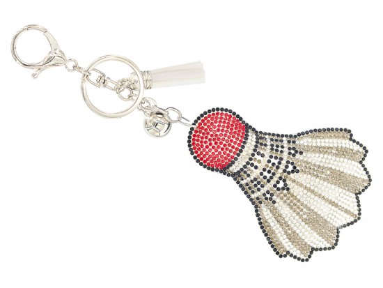 White Crystal Shuttlecock Puffy Keychain White Crystal Shuttlecock Puffy Keychain