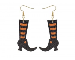 Black Witch Boots Hook Earrings