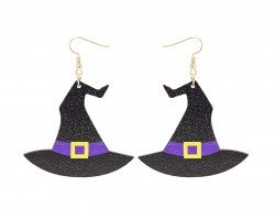 Black Witch Hat Hook Earrings