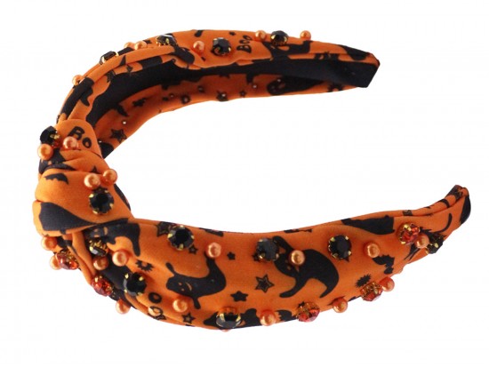 Orange Halloween Theme Knot Headband Orange Halloween Theme Knot Headband