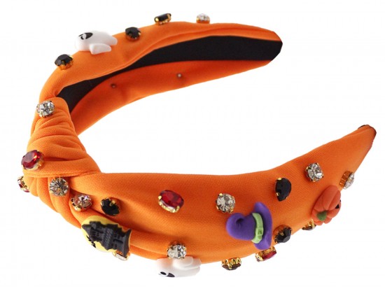 Orange Halloween Theme Knot Headband Orange Halloween Theme Knot Headband