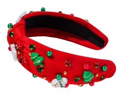 Red Christmas Theme Knot Headband