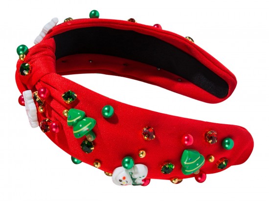 Red Christmas Theme Knot Headband