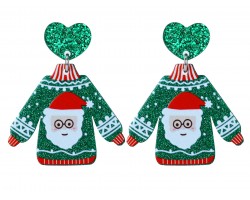 Christmas Santa Clause Sweater Post Earrings