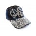 Cheer Mom Crystal Dark Blue Denim Ball Cap