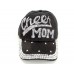 Cheer Mom Crystal Black Ball Cap