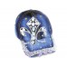 Fleur De Lis Crystal Dark Blue Denim Ball Cap