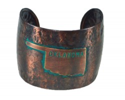 Chocolate Hammered OKLAHOMA Cuff Bracelet
