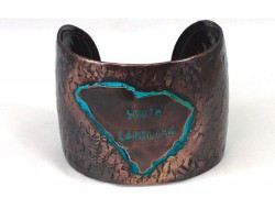 Chocolate Hammered South Carolina Cuff Bracelet Chocolate Hammered South Carolina Cuff Bracelet