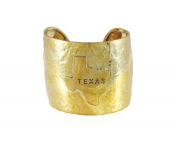 Gold Hammered TEXAS Cuff Bracelet