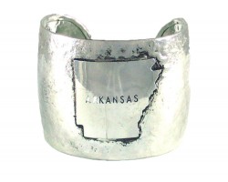 Silver Hammered ARKANSAS Cuff Bracelet