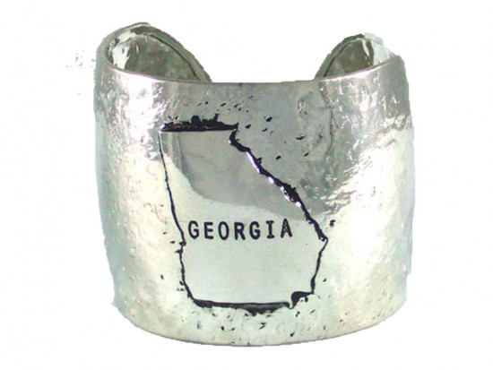 Silver Hammered GEORGIA Cuff Bracelet