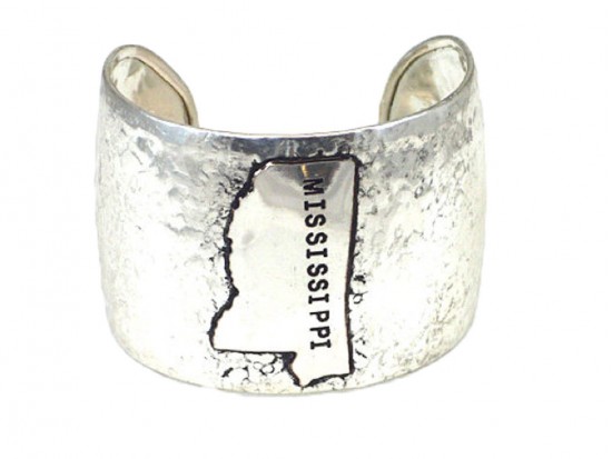 Silver Hammered Mississippi Cuff Bracelet Silver Hammered Mississippi Cuff Bracelet