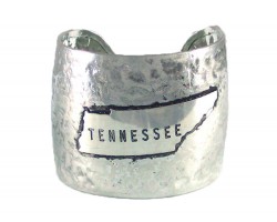 Silver Hammered TENNESSEE Cuff Bracelet