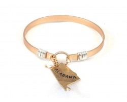 Gold Alabama State Map Pearl Bangle