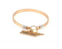 Gold Tennessee State Map Pearl Bangle