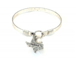 Silver Texas State Map Pearl Bangle