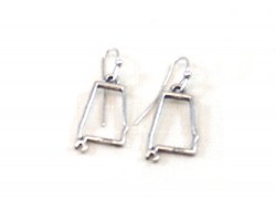 Silver Alabama State Map Open Cut Hook Earrings