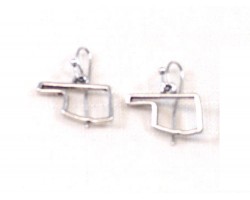 Silver Oklahoma State Map Open Cut Hook Earrings