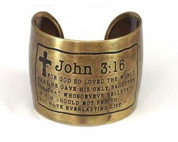 Gold John 3:16 Scripture Metal Cuff