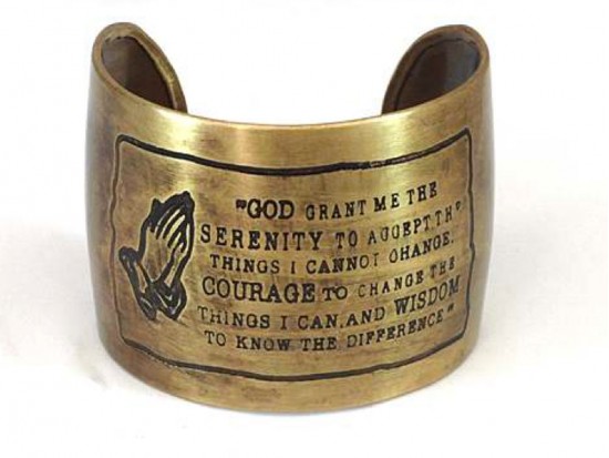 Gold Serenity Prayer Metal Cuff