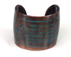 Chocolate Serenity Prayer Metal Cuff