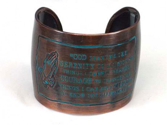 Chocolate Serenity Prayer Metal Cuff
