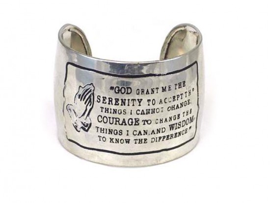 Silver Serenity Prayer Metal Cuff