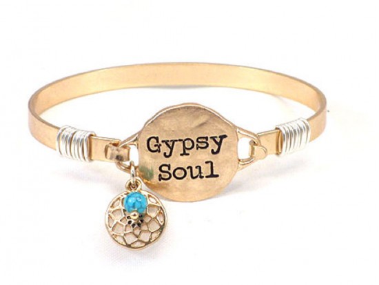 Gold GYPSY SOUL Wire Bracelet