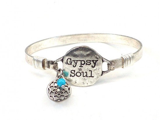 Silver GYPSY SOUL Wire Bracelet