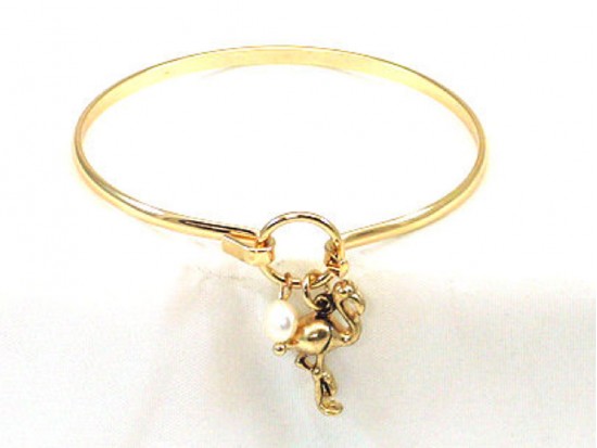 Gold Plated FLAMINGO Wire Bracelet