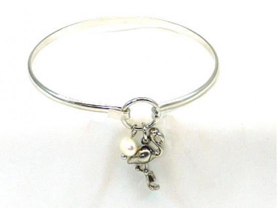 Silver FLAMINGO Wire Bracelet