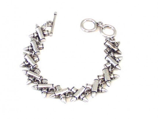 Silver Crossed Bullets Toggle Bracelet