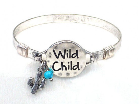 Silver Wild Child Wire Wrap Bracelet