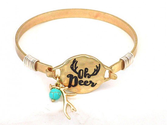 Gold Oh Deer Wire Wrap Bracelet