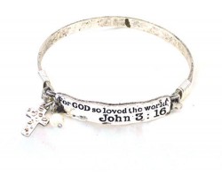 Silver John 3:16 Wire Wrap Bracelet
