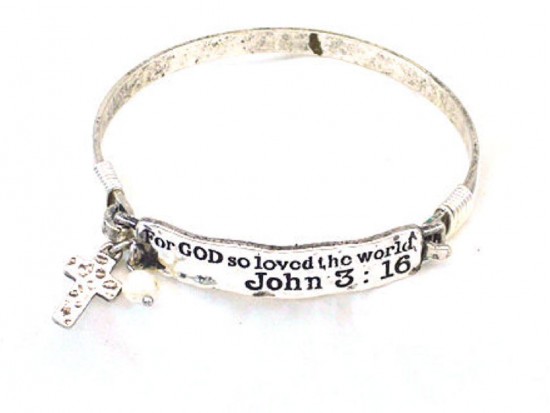 Silver John 3:16 Wire Wrap Bracelet Silver John 3:16 Wire Wrap Bracelet