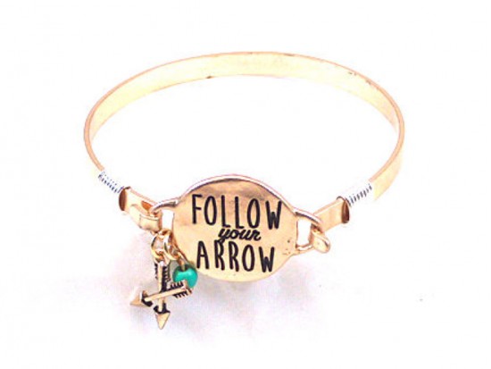Gold Follow Your Arrow Wire Wrap Bracelet Gold Follow Your Arrow Wire Wrap Bracelet